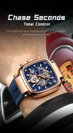 Cronógrafo Deportivo Cuadrado — Reloj de Cuarzo para Hombre | POEDAGAR