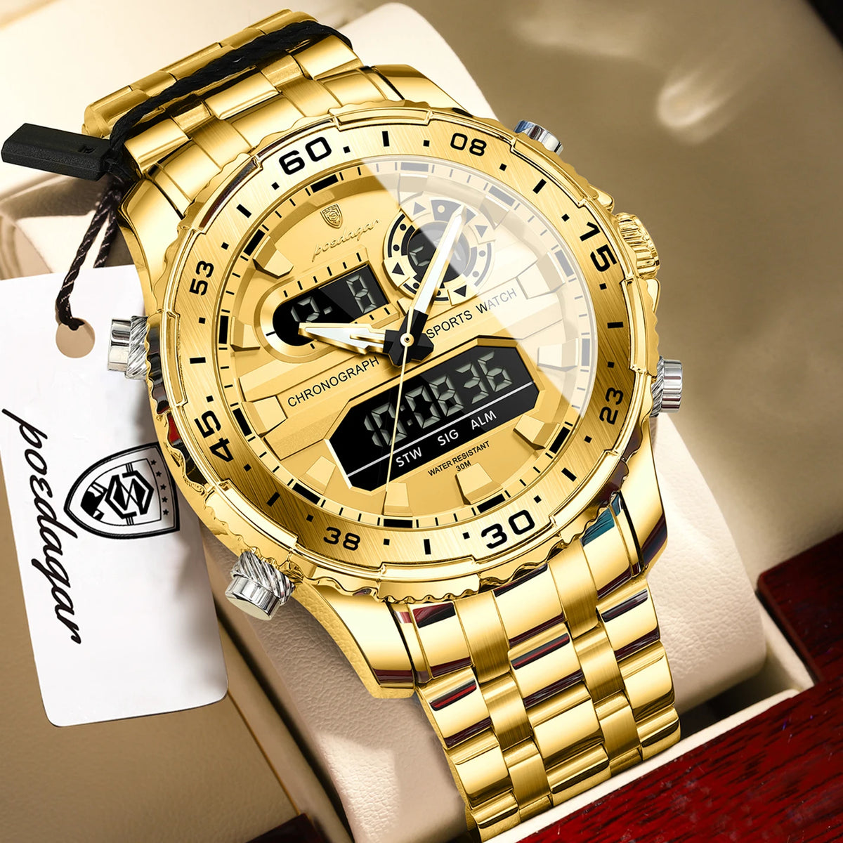 Analógico-Digital Dual Time — Reloj de Cuarzo para Hombre | POEDAGAR