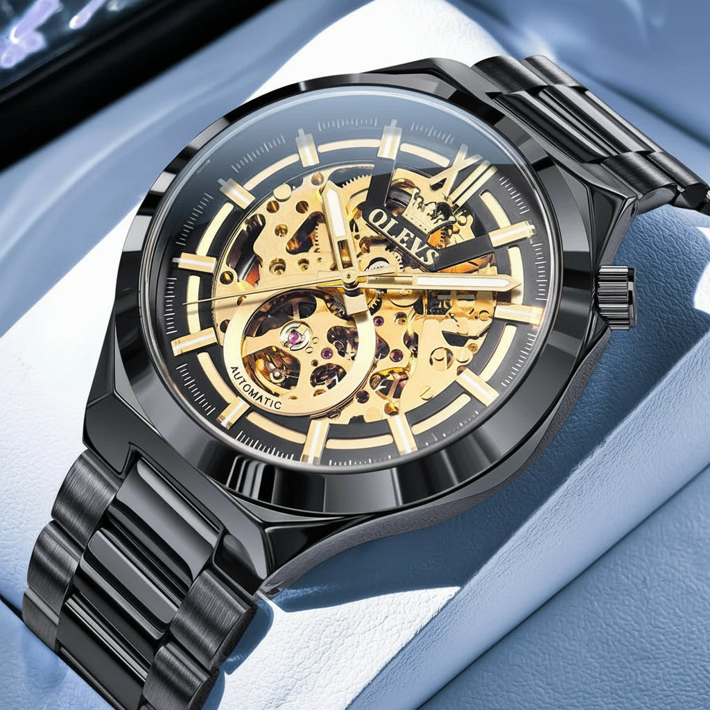 Reloj Mecánico de Cuerda Manual Esqueleto | OLEVS 6722