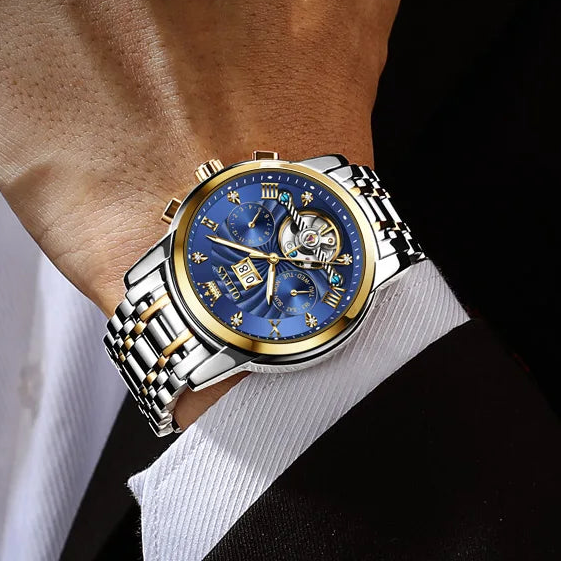 Reloj Mecánico Automático de Acero para Hombre | OLEVS 9910