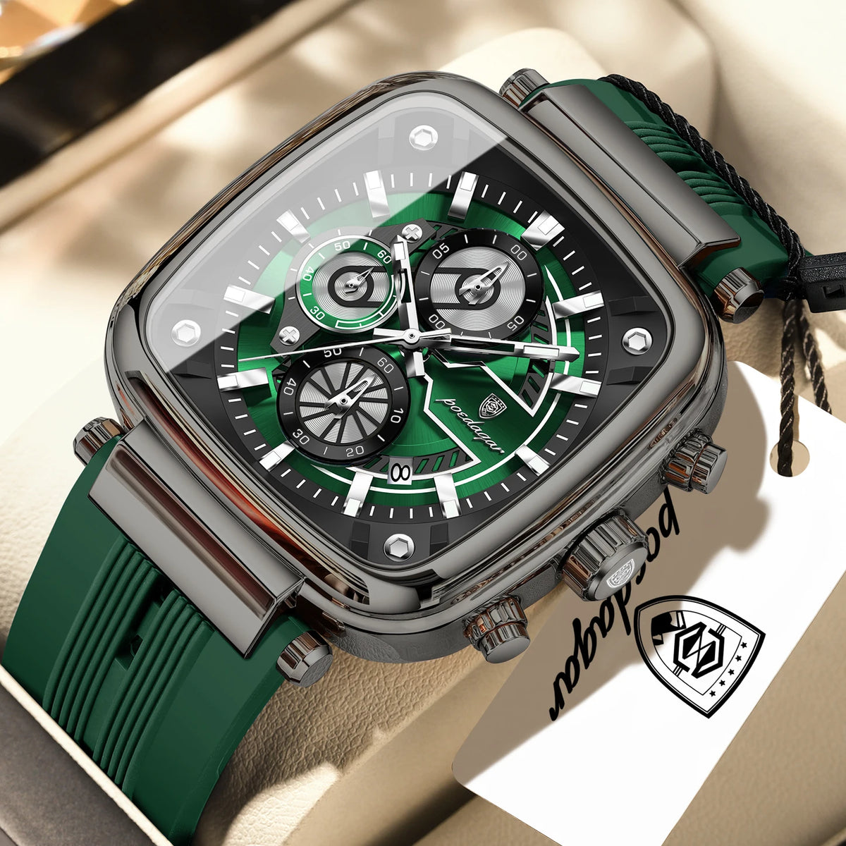 Cronógrafo Deportivo Cuadrado — Reloj de Cuarzo para Hombre | POEDAGAR