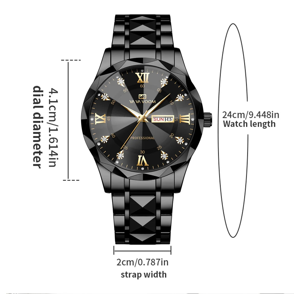 Doble Calendario 41 mm — Reloj de Cuarzo para Hombre | VA VA VOOM