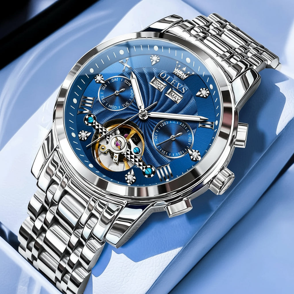 Reloj Mecánico Automático Tourbillon Esqueleto | OLEVS 7088