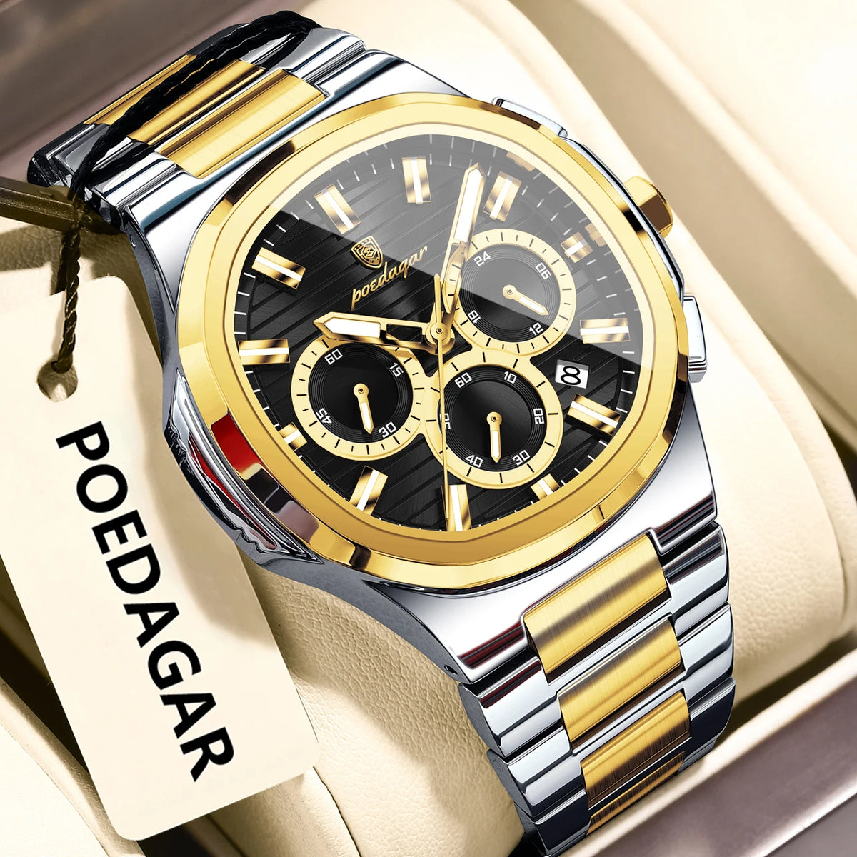 Cronógrafo Business con Fecha — Reloj de Cuarzo para Hombre | POEDAGAR