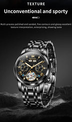 Reloj Mecánico Automático Tourbillon Esqueleto | OLEVS 7088