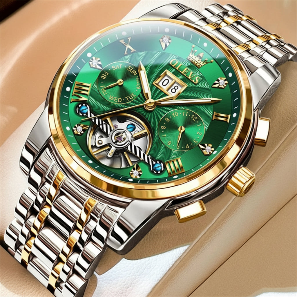 Reloj Mecánico Automático de Acero para Hombre | OLEVS 9910
