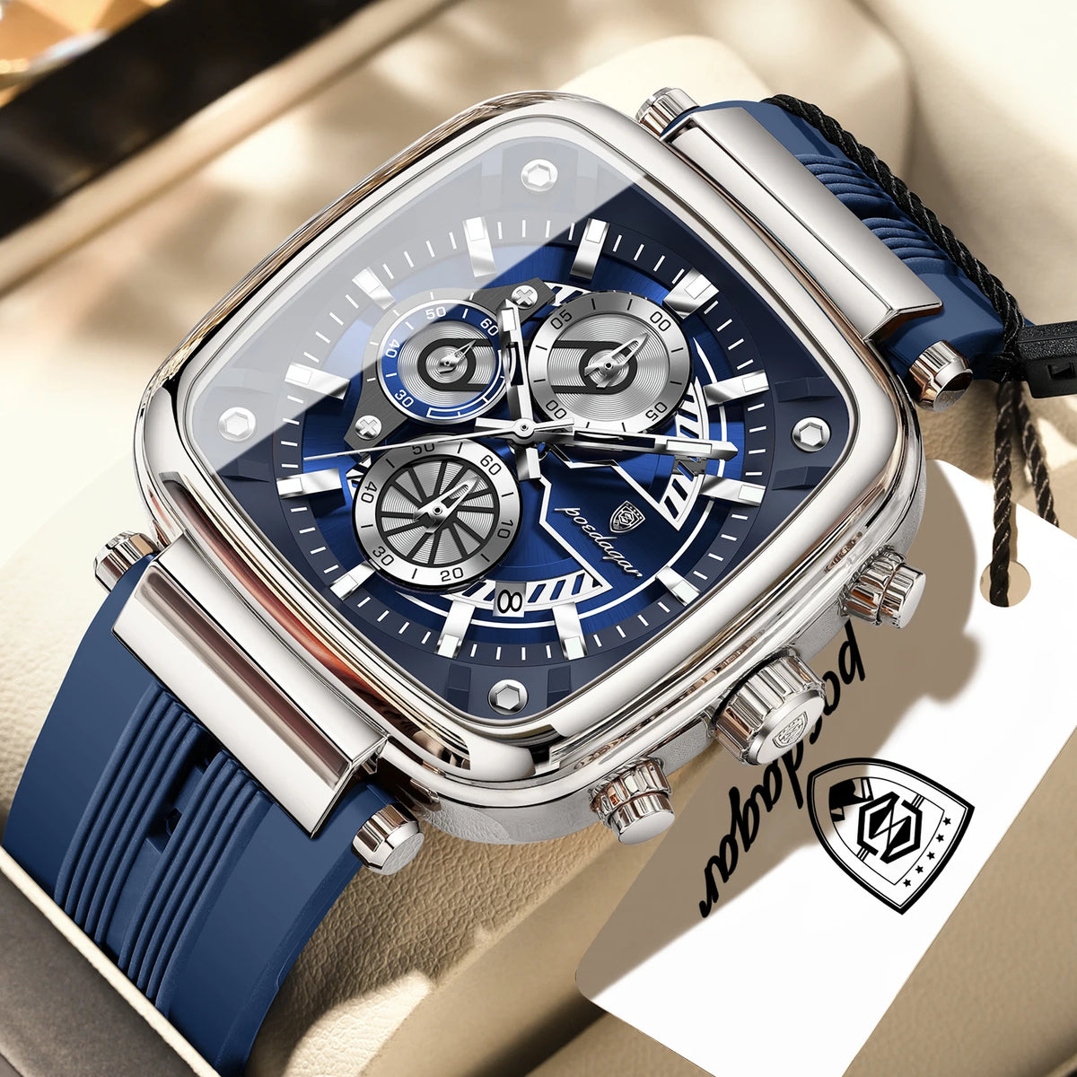 Cronógrafo Deportivo Cuadrado — Reloj de Cuarzo para Hombre | POEDAGAR