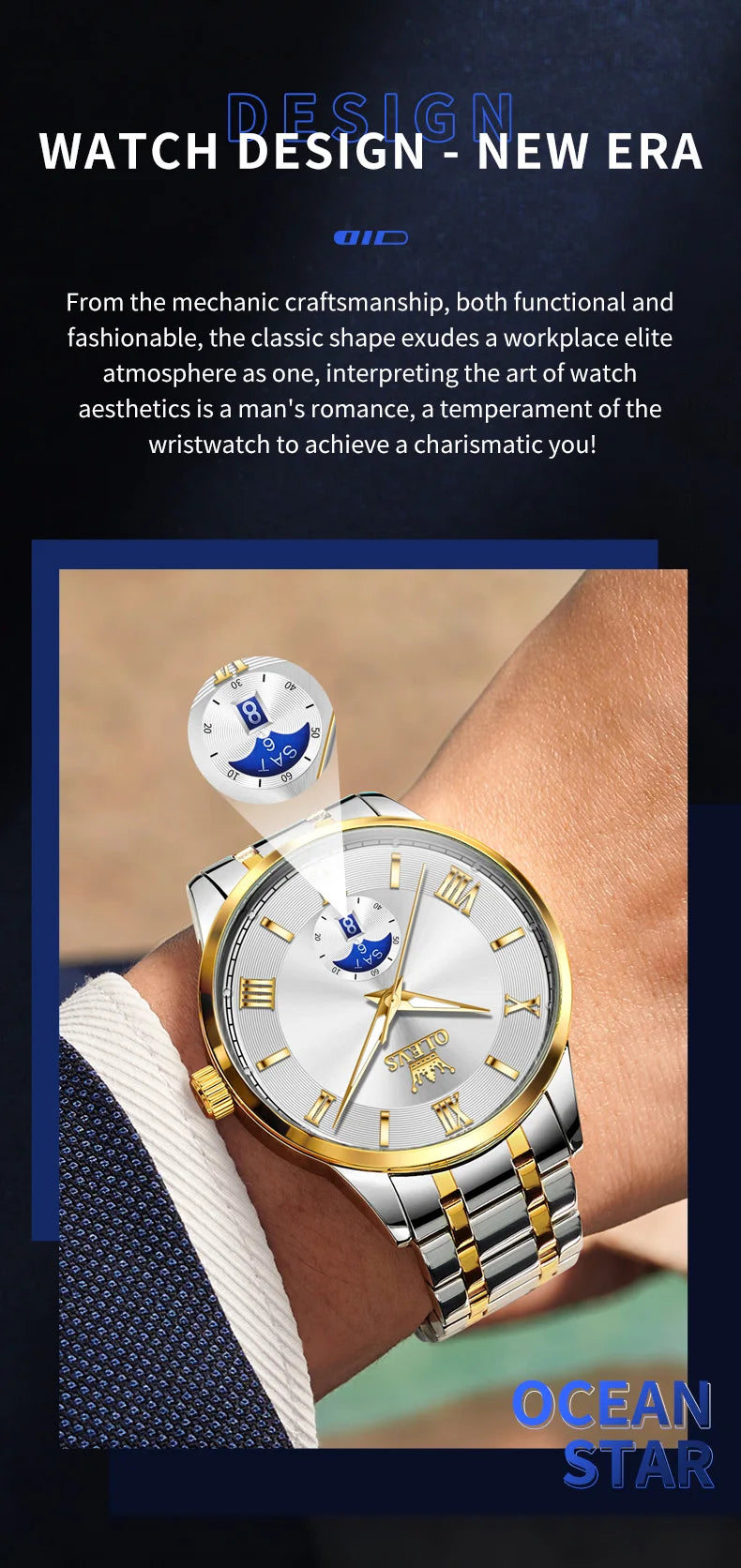 Día y Fecha — Reloj de Cuarzo para Hombre | OLEVS