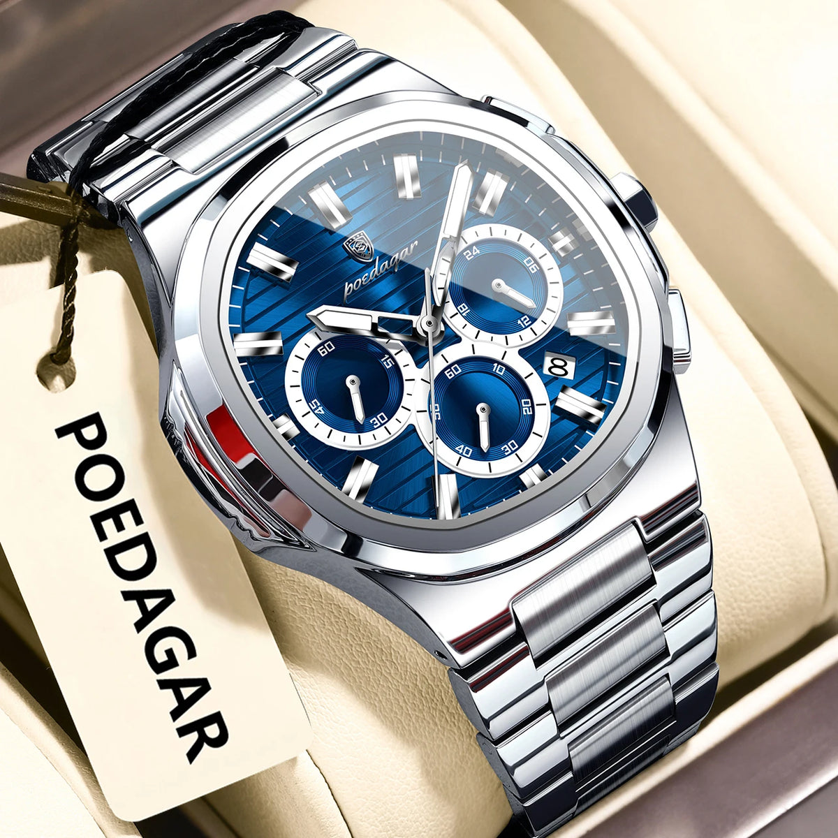 Cronógrafo Business con Fecha — Reloj de Cuarzo para Hombre | POEDAGAR