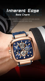 Cronógrafo Deportivo Cuadrado — Reloj de Cuarzo para Hombre | POEDAGAR