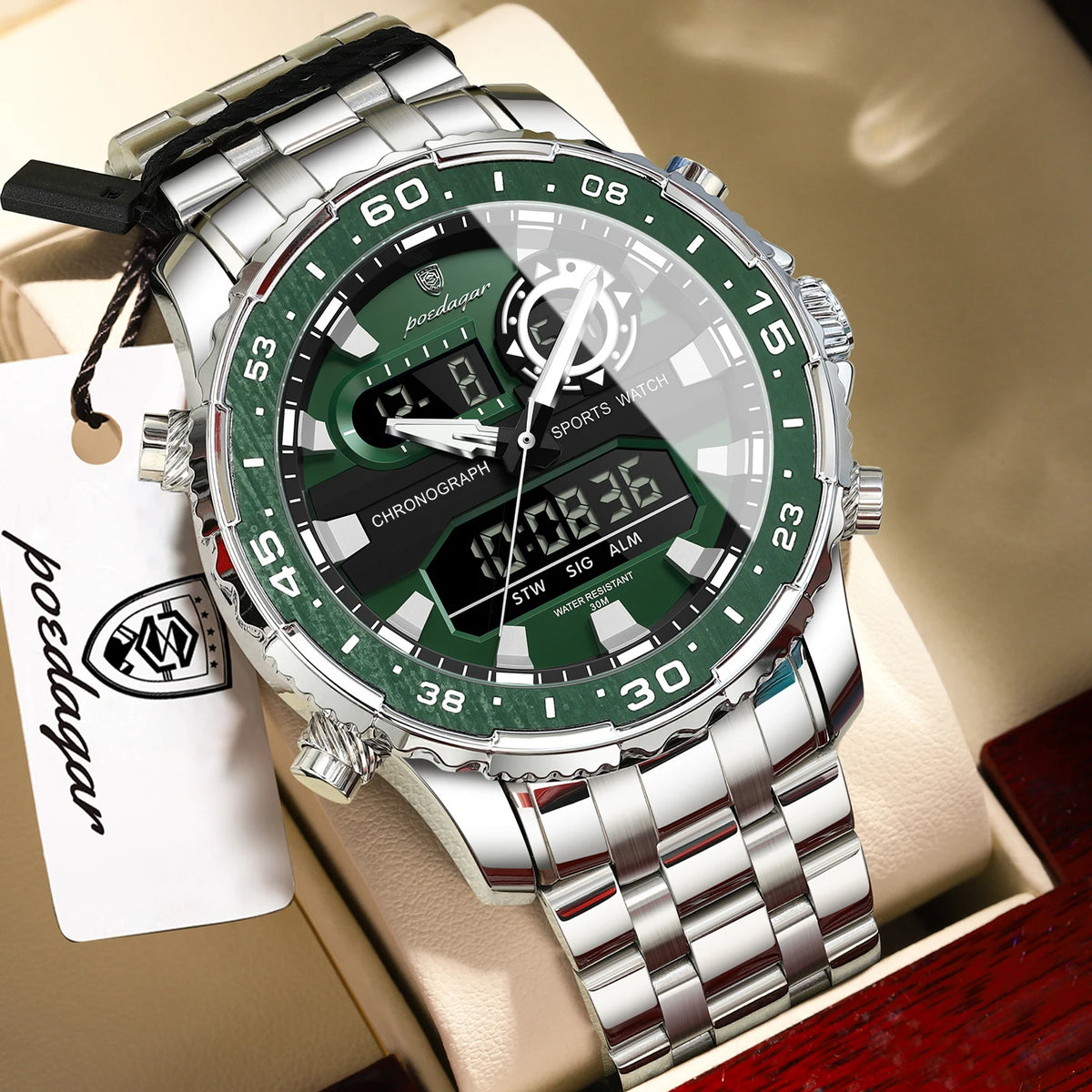 Analógico-Digital Dual Time — Reloj de Cuarzo para Hombre | POEDAGAR