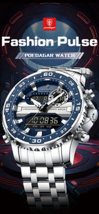 Analógico-Digital Dual Time — Reloj de Cuarzo para Hombre | POEDAGAR