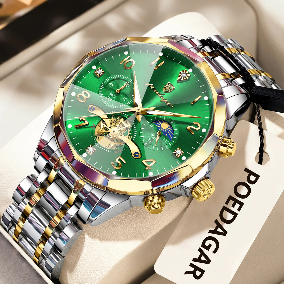 Cronógrafo de Acero — Reloj de Cuarzo para Hombre | POEDAGAR