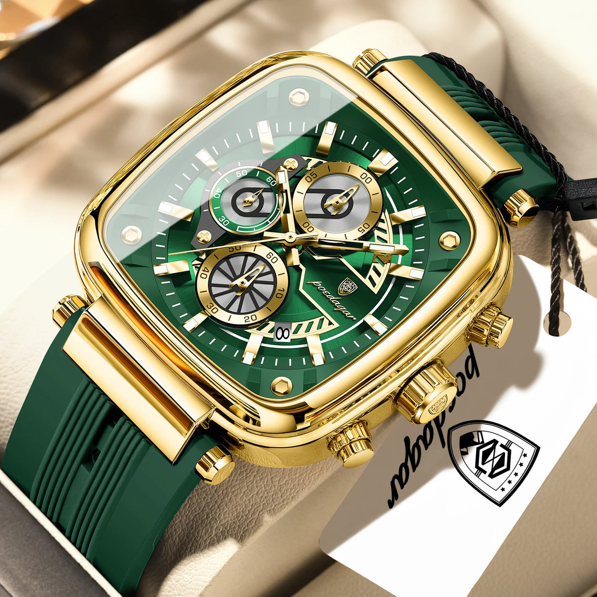 Cronógrafo Deportivo Cuadrado — Reloj de Cuarzo para Hombre | POEDAGAR