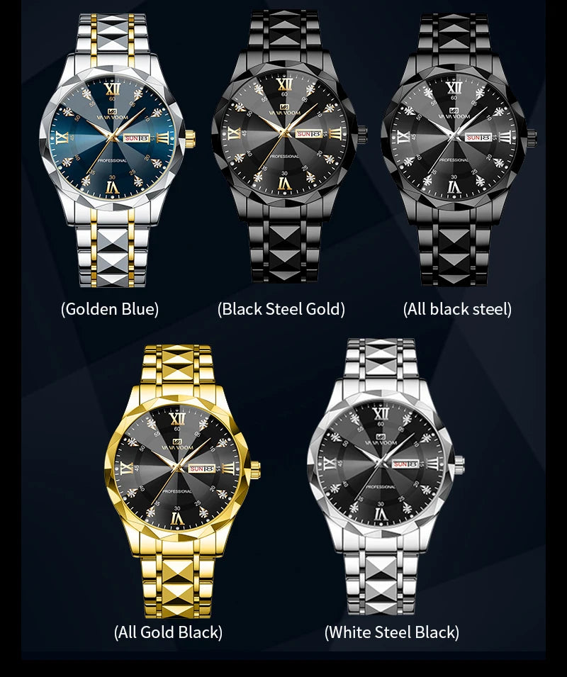 Doble Calendario 41 mm — Reloj de Cuarzo para Hombre | VA VA VOOM