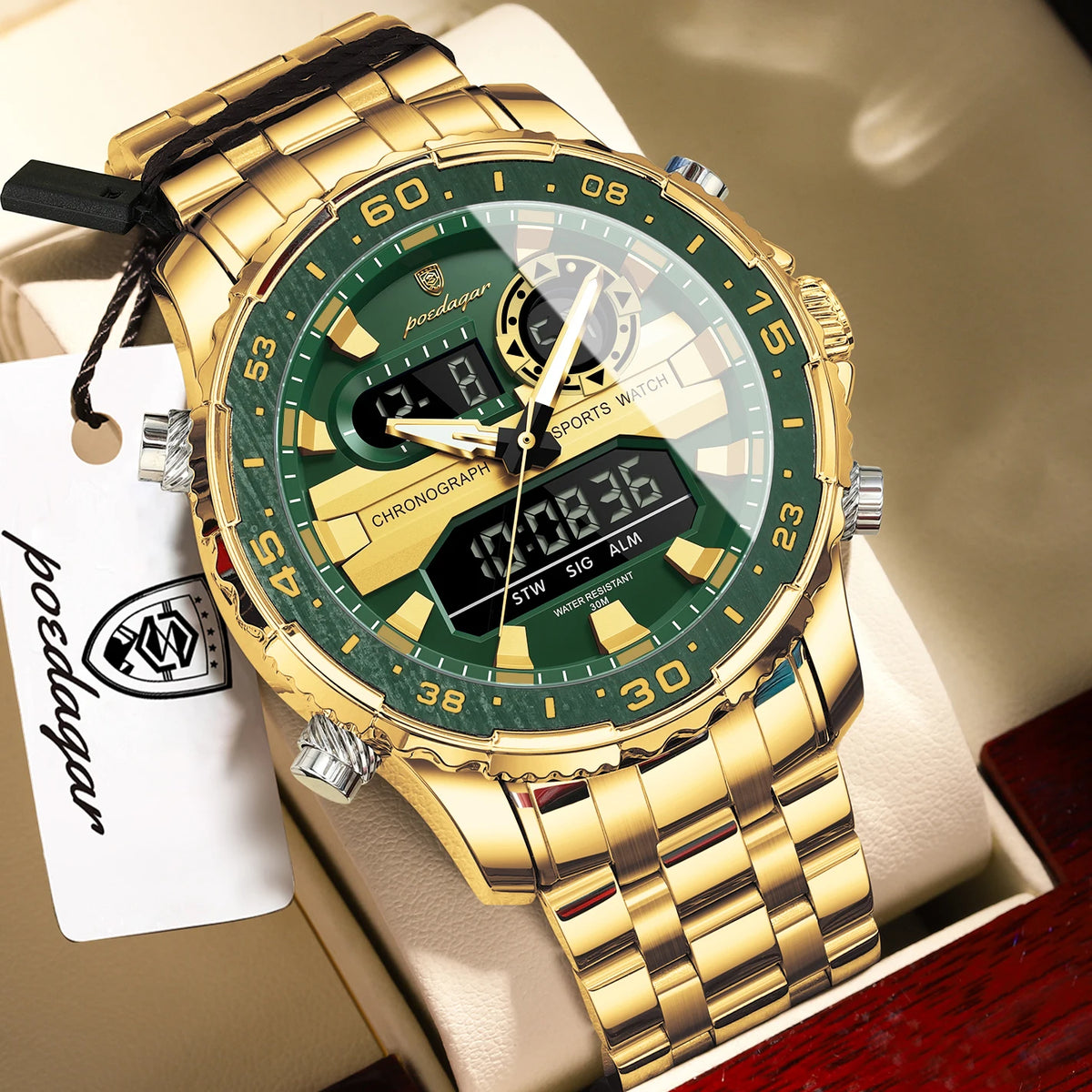 Analógico-Digital Dual Time — Reloj de Cuarzo para Hombre | POEDAGAR