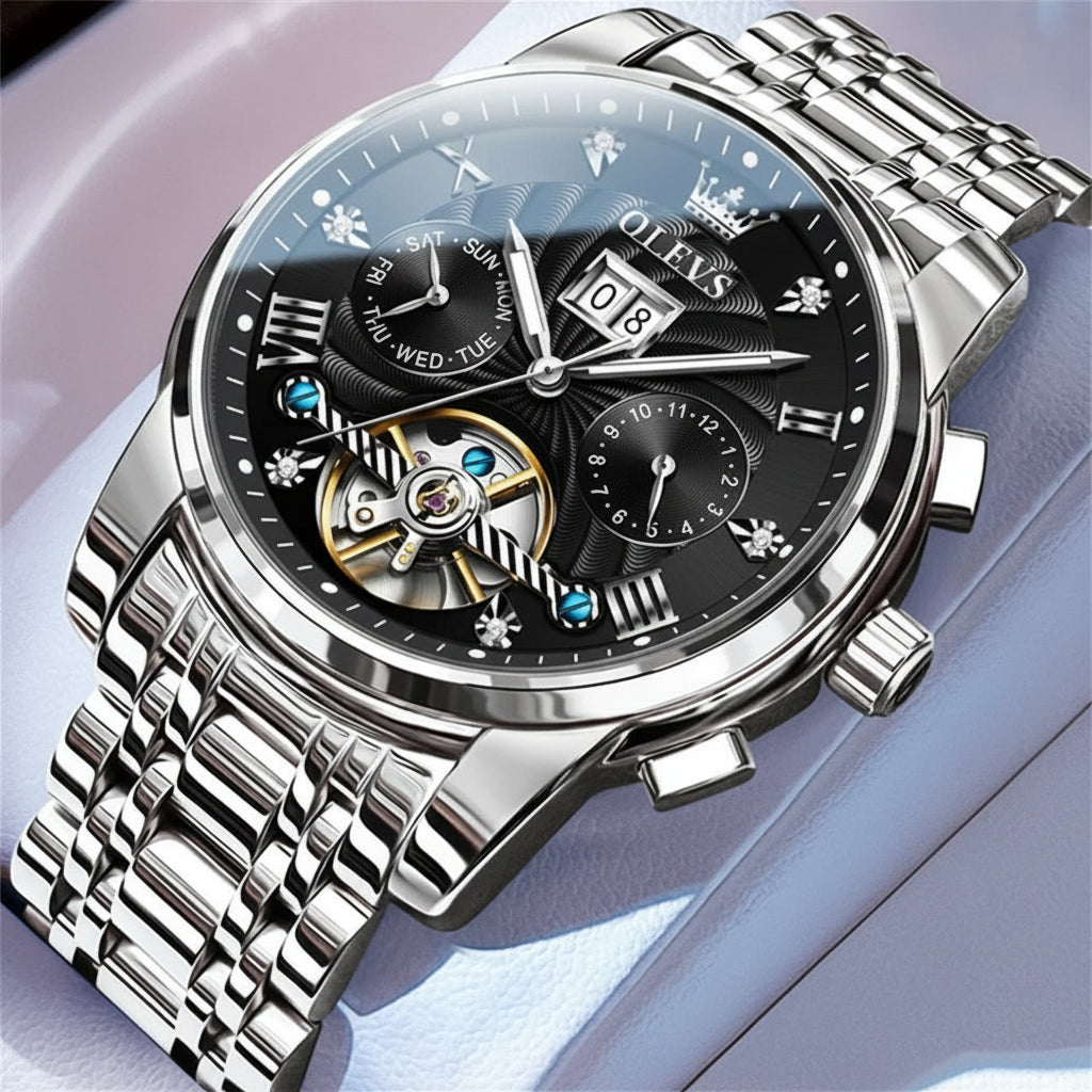 Reloj Mecánico Automático de Acero para Hombre | OLEVS 9910