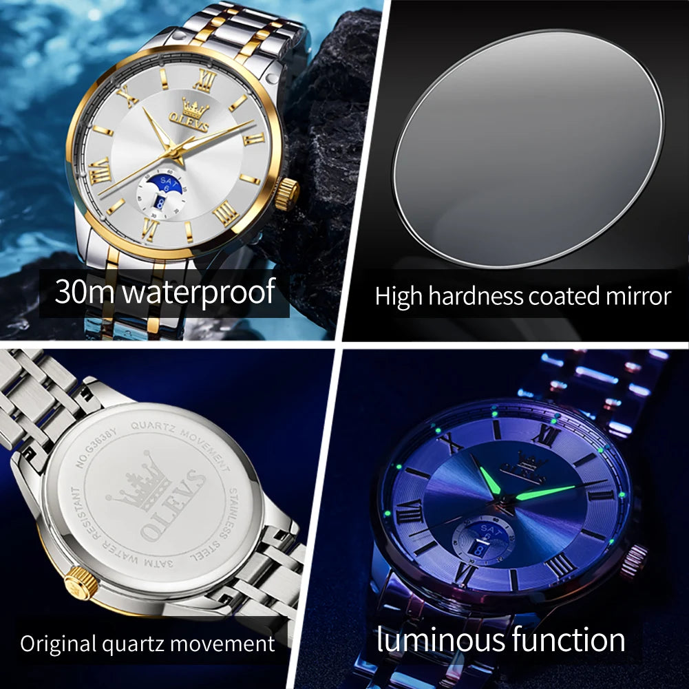 Día y Fecha — Reloj de Cuarzo para Hombre | OLEVS
