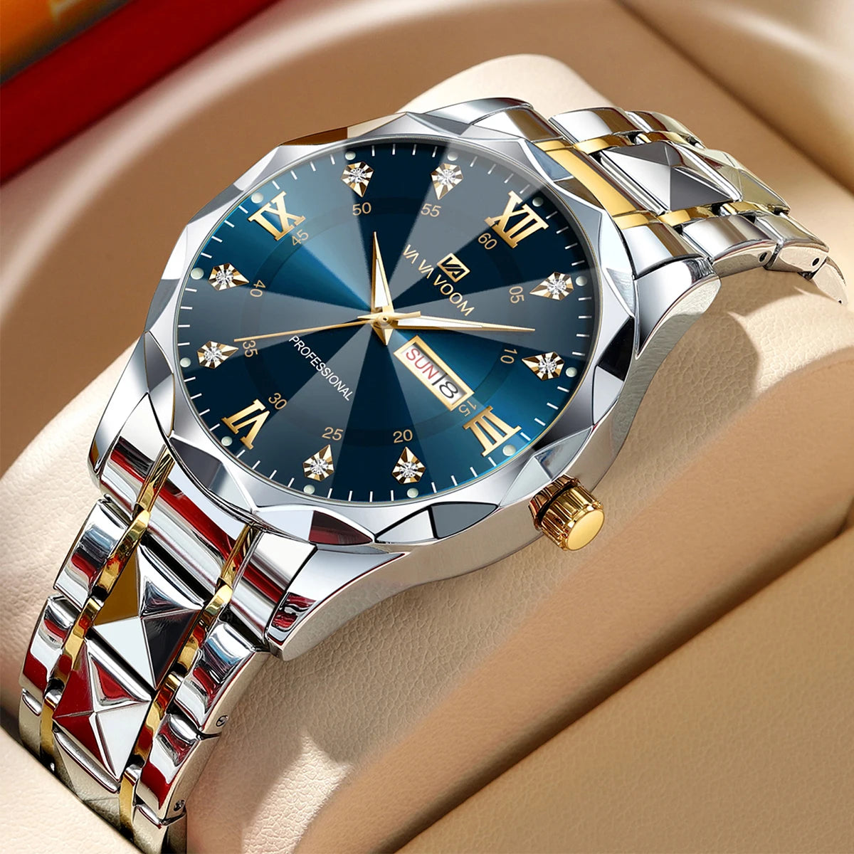 Doble Calendario 41 mm — Reloj de Cuarzo para Hombre | VA VA VOOM