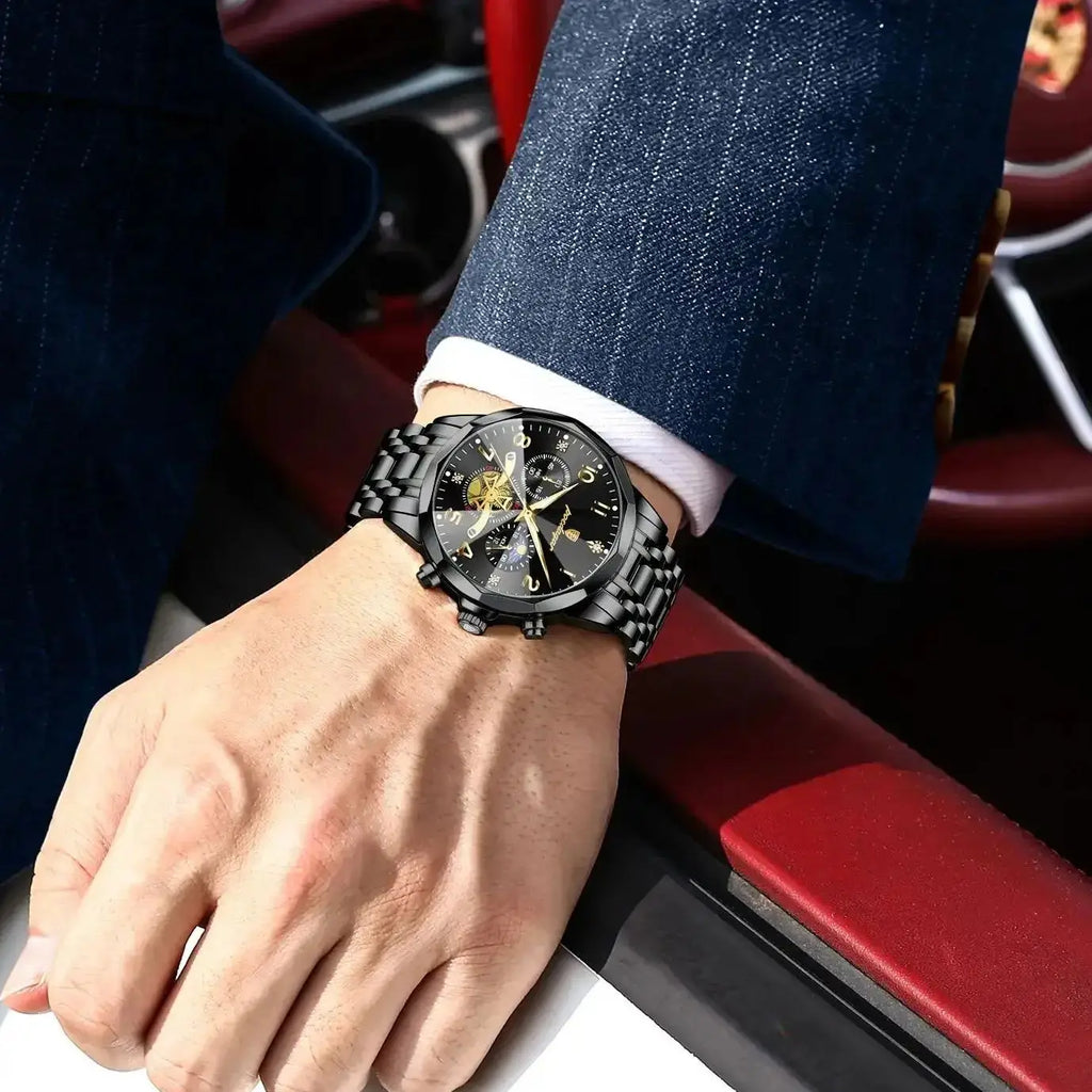 Cronógrafo de Acero — Reloj de Cuarzo para Hombre | POEDAGAR