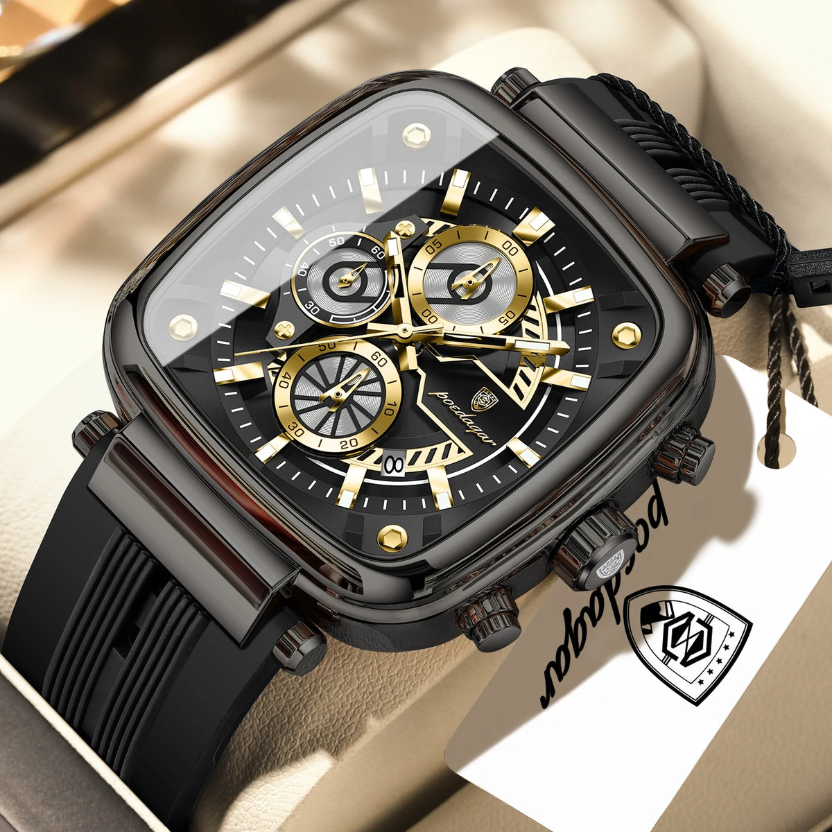 Cronógrafo Deportivo Cuadrado — Reloj de Cuarzo para Hombre | POEDAGAR