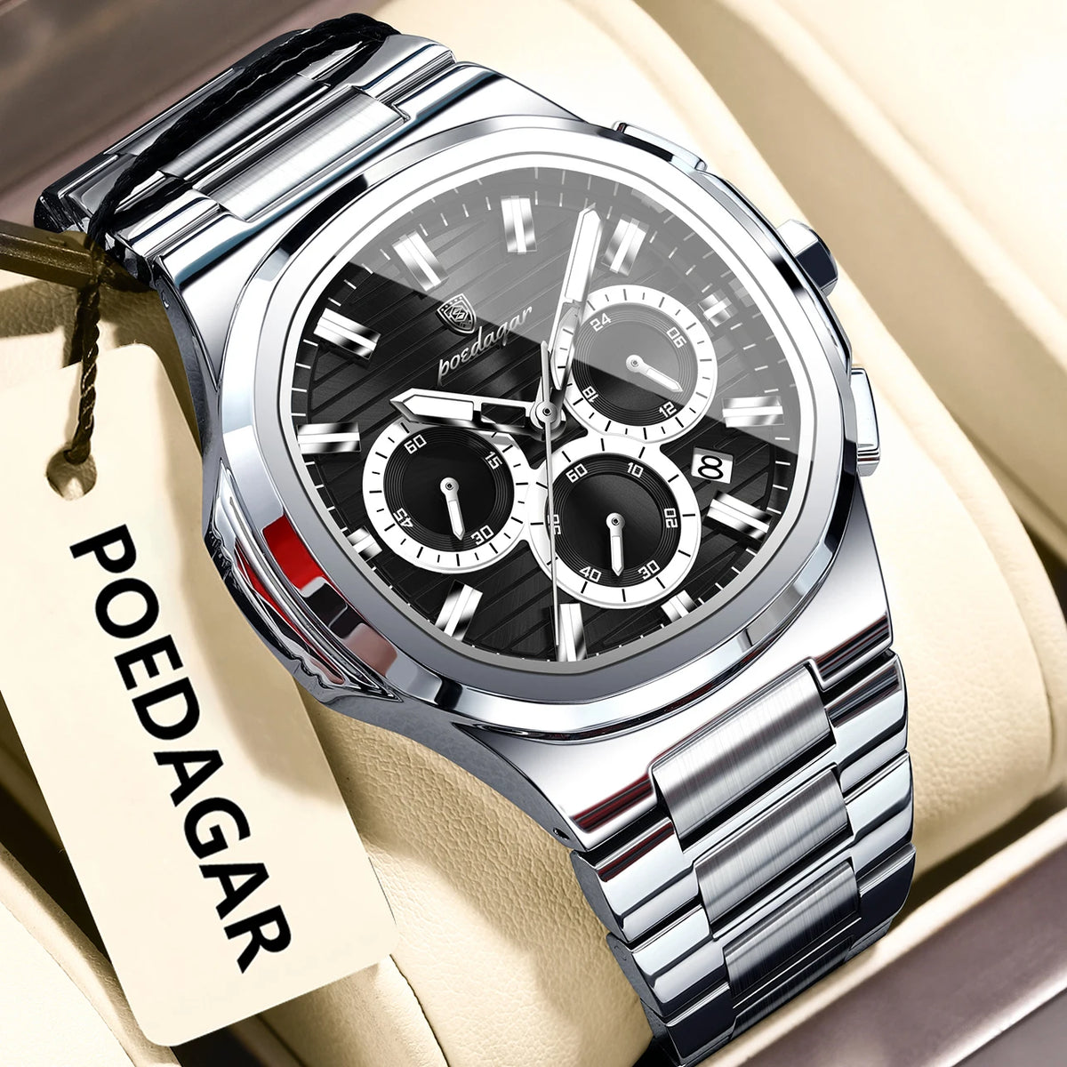 Cronógrafo Business con Fecha — Reloj de Cuarzo para Hombre | POEDAGAR