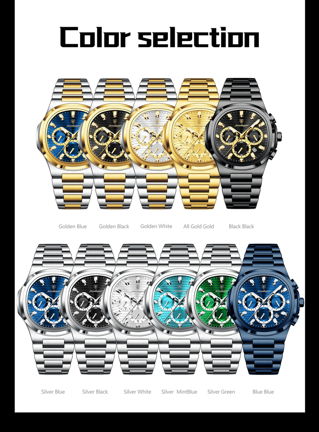 Cronógrafo Business con Fecha — Reloj de Cuarzo para Hombre | POEDAGAR