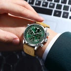 Cronógrafo Deportivo con Cuero — Reloj de Cuarzo para Hombre | POEDAGAR