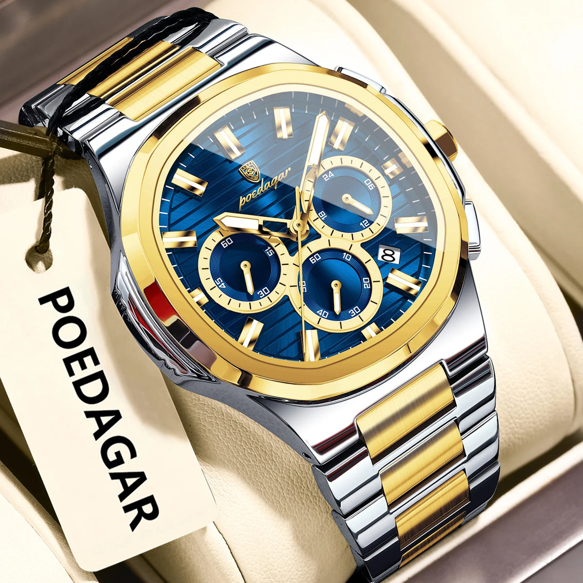 Cronógrafo Business con Fecha — Reloj de Cuarzo para Hombre | POEDAGAR