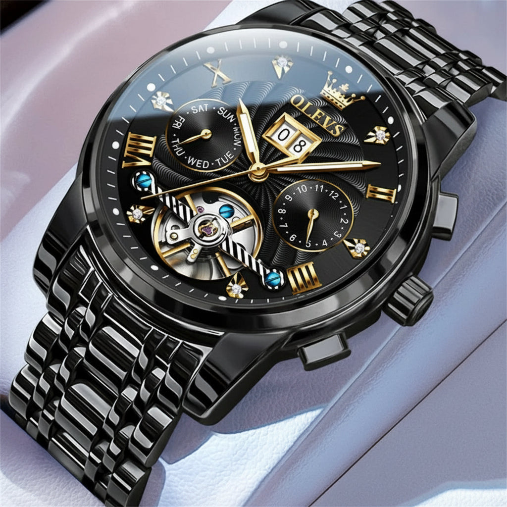 Reloj Mecánico Automático de Acero para Hombre | OLEVS 9910