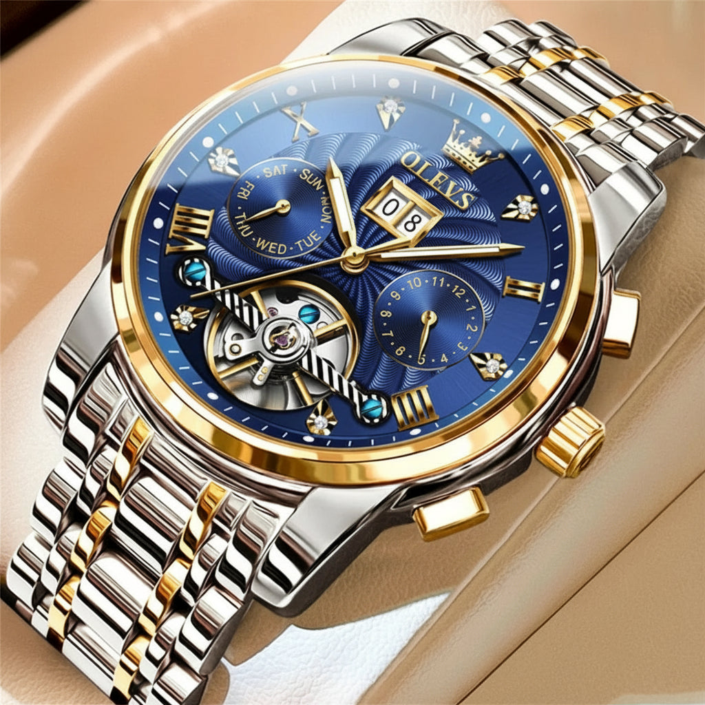 Reloj Mecánico Automático de Acero para Hombre | OLEVS 9910