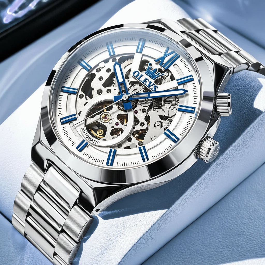 Reloj Mecánico de Cuerda Manual Esqueleto | OLEVS 6722