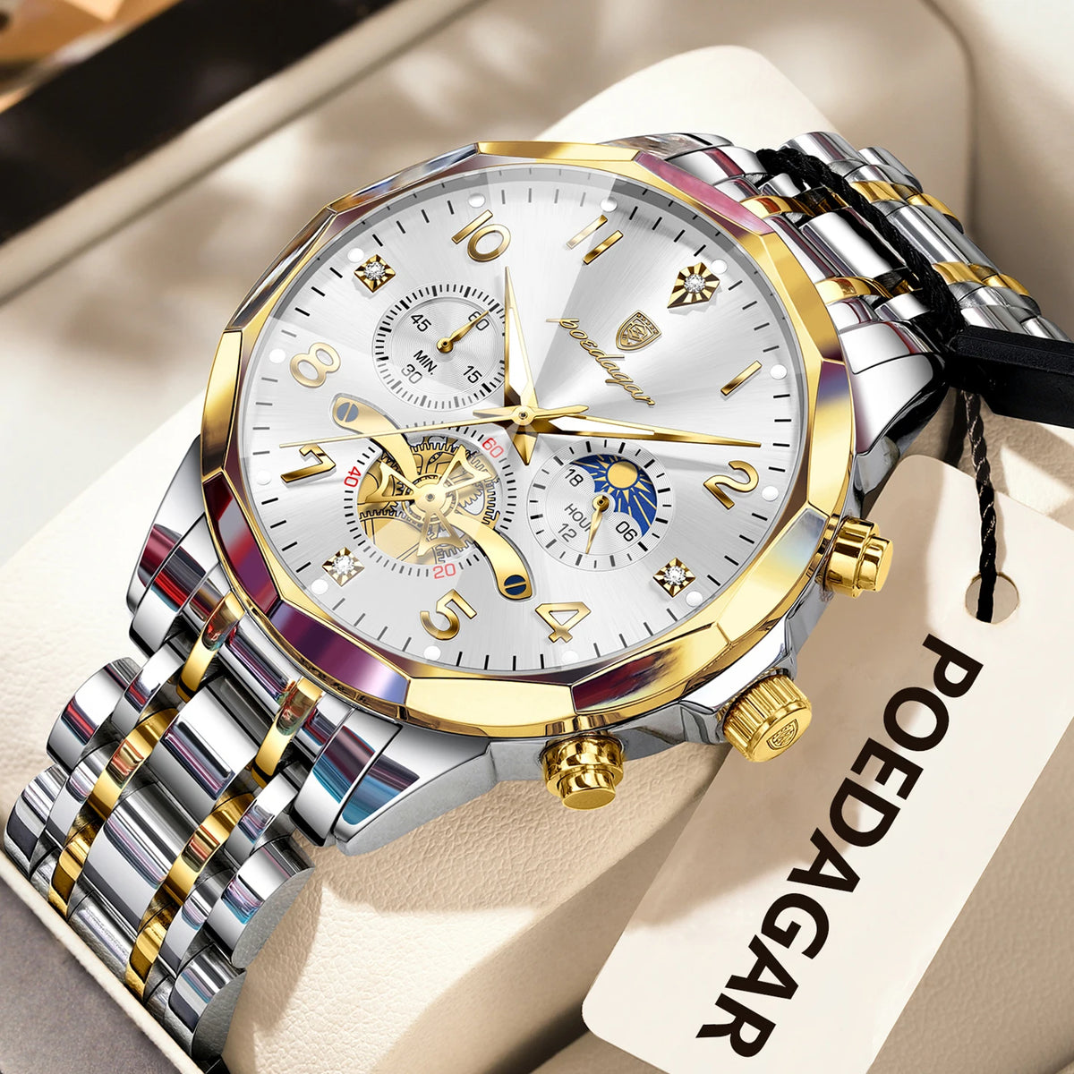 Cronógrafo de Acero — Reloj de Cuarzo para Hombre | POEDAGAR