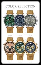 Cronógrafo Deportivo con Cuero — Reloj de Cuarzo para Hombre | POEDAGAR