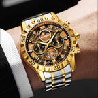 Fase Lunar y Esfera Multifunción — Reloj de Cuarzo para Hombre | BINBOND 7741