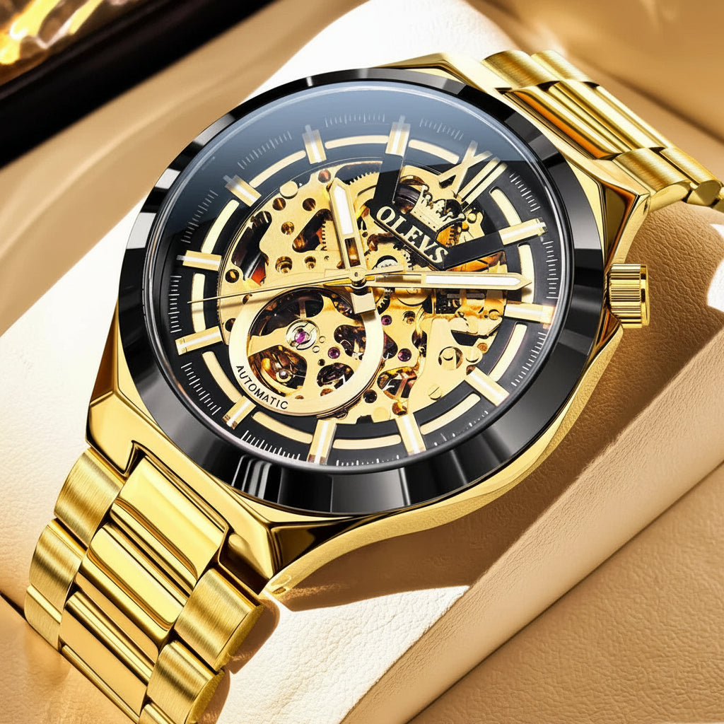 Reloj Mecánico de Cuerda Manual Esqueleto | OLEVS 6722
