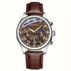 Clásico con Correa de Cuero — Reloj de Cuarzo para Hombre