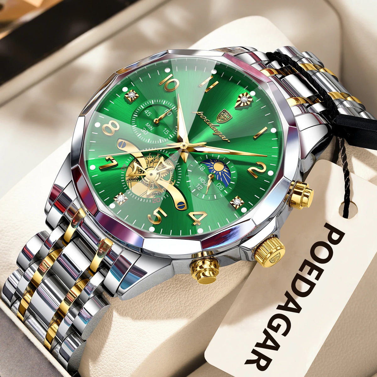 Cronógrafo de Acero — Reloj de Cuarzo para Hombre | POEDAGAR