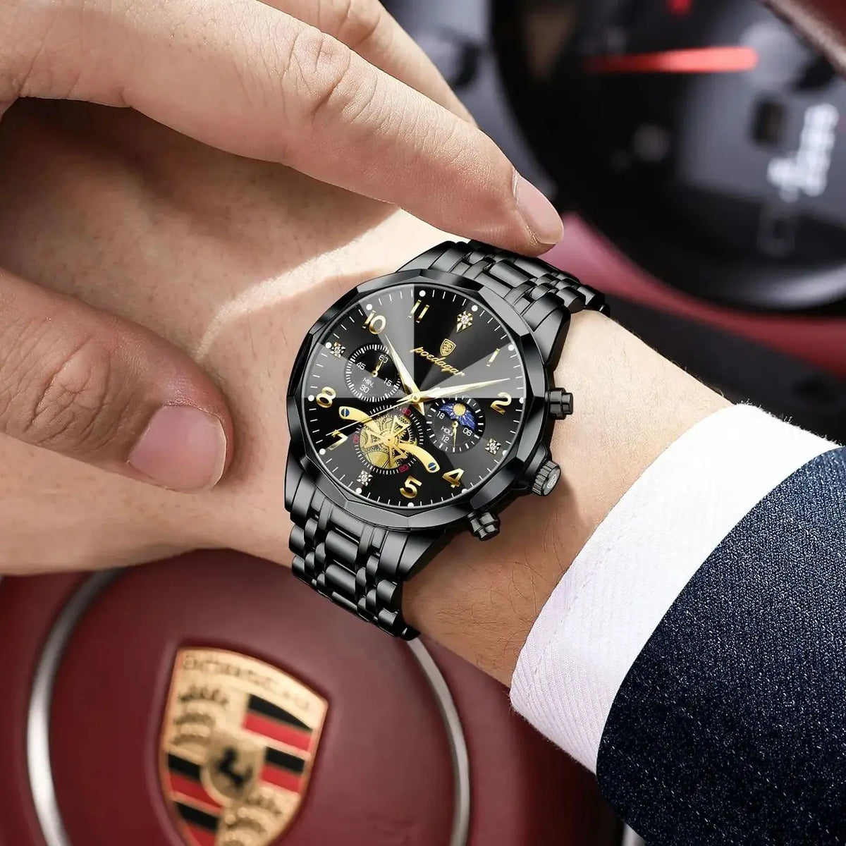 Cronógrafo de Acero — Reloj de Cuarzo para Hombre | POEDAGAR