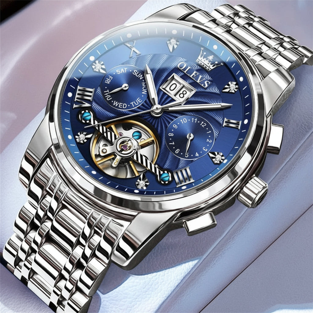 Reloj Mecánico Automático de Acero para Hombre | OLEVS 9910