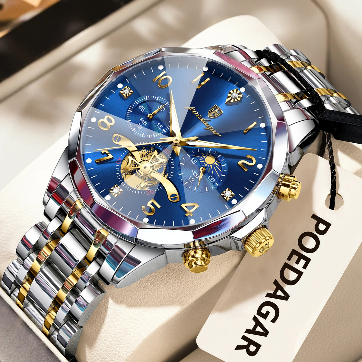 Cronógrafo de Acero — Reloj de Cuarzo para Hombre | POEDAGAR