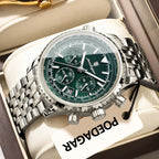 Cronógrafo de Acero con Fecha — Reloj de Cuarzo para Hombre | POEDAGAR 960-GN