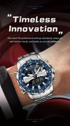 Analógico-Digital Dual Time — Reloj de Cuarzo para Hombre | POEDAGAR
