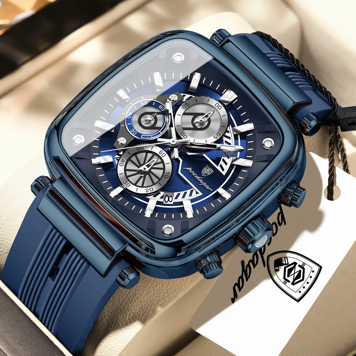 Cronógrafo Deportivo Cuadrado — Reloj de Cuarzo para Hombre | POEDAGAR