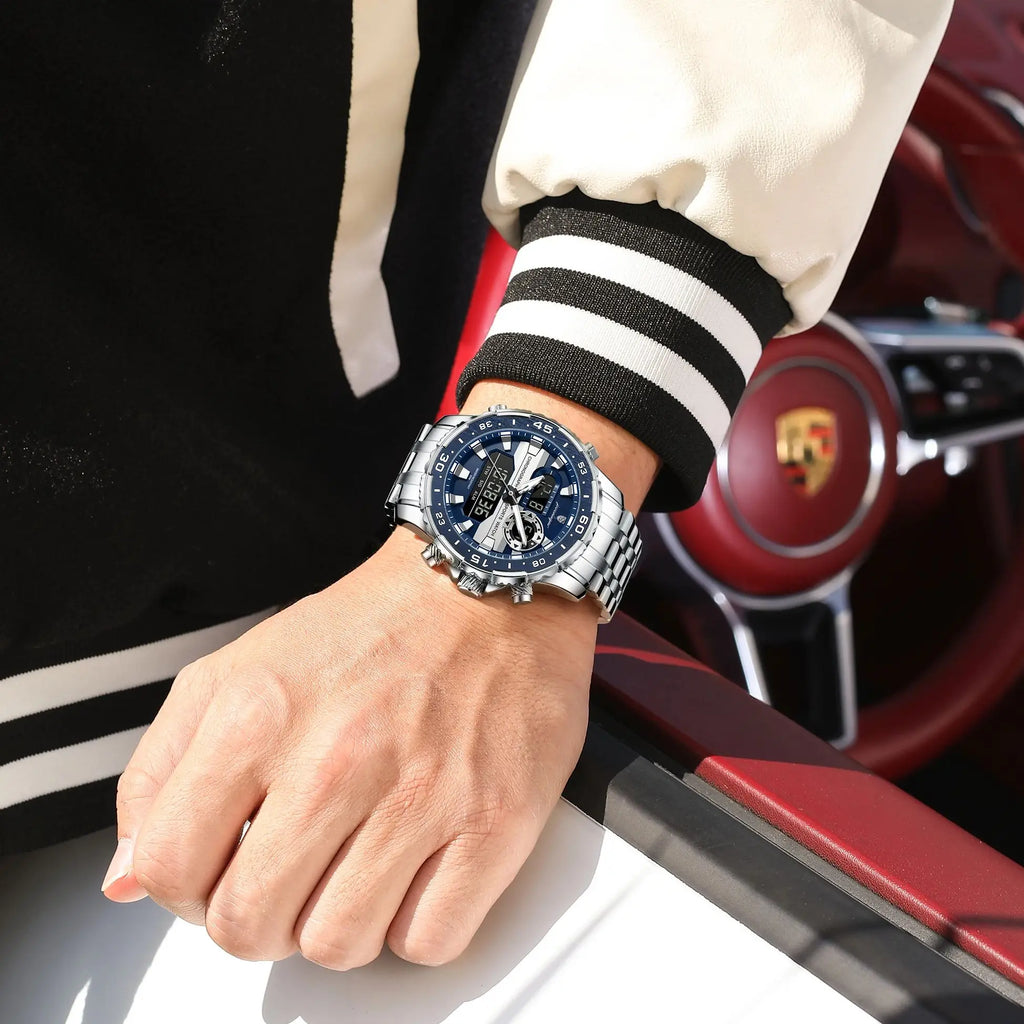 Analógico-Digital Dual Time — Reloj de Cuarzo para Hombre | POEDAGAR