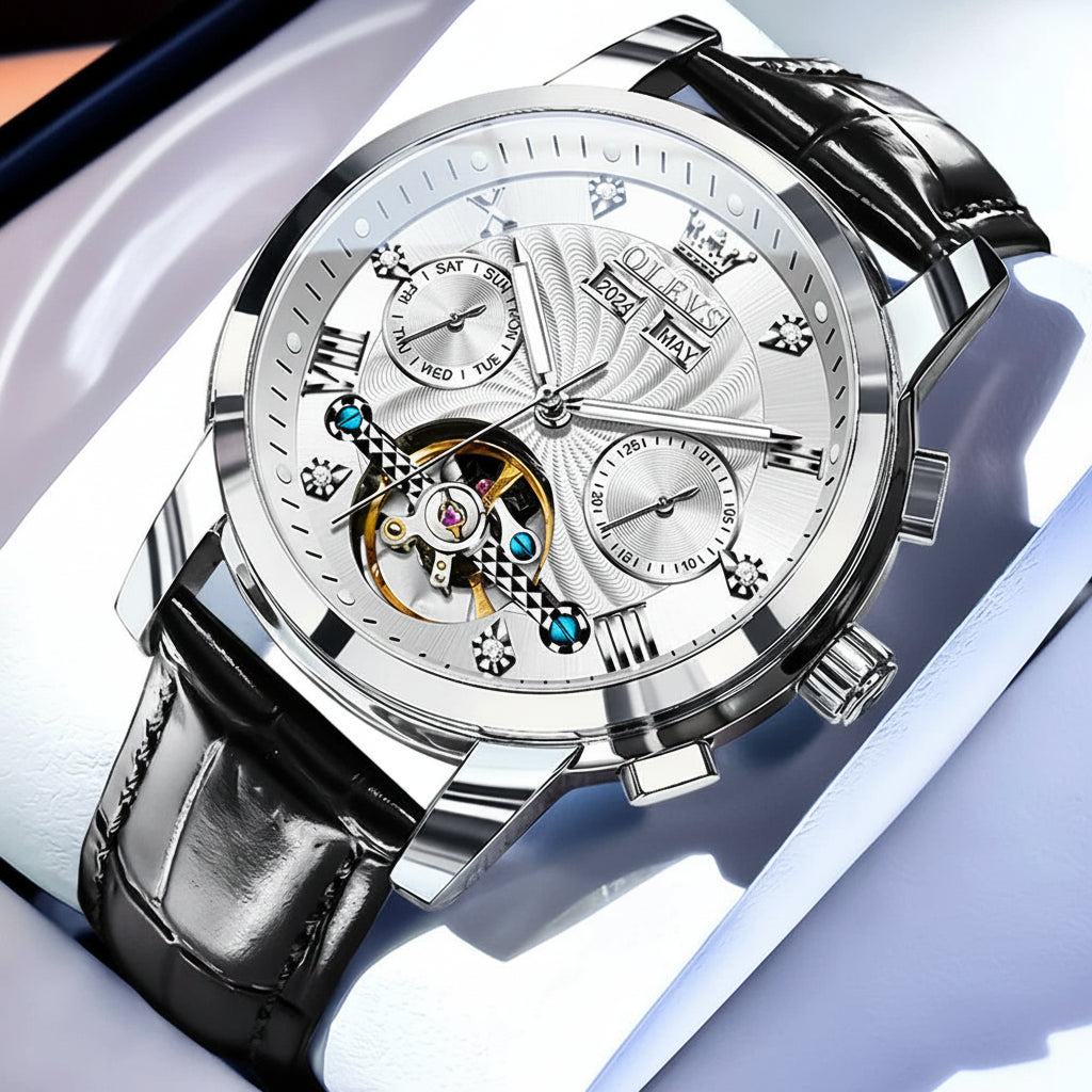 Reloj Mecánico Automático Tourbillon Esqueleto | OLEVS 7088