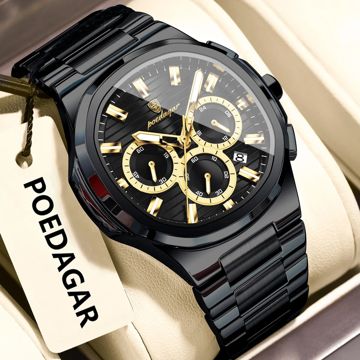 Cronógrafo Business con Fecha — Reloj de Cuarzo para Hombre | POEDAGAR
