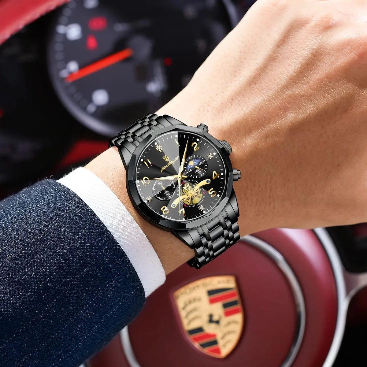Cronógrafo de Acero — Reloj de Cuarzo para Hombre | POEDAGAR