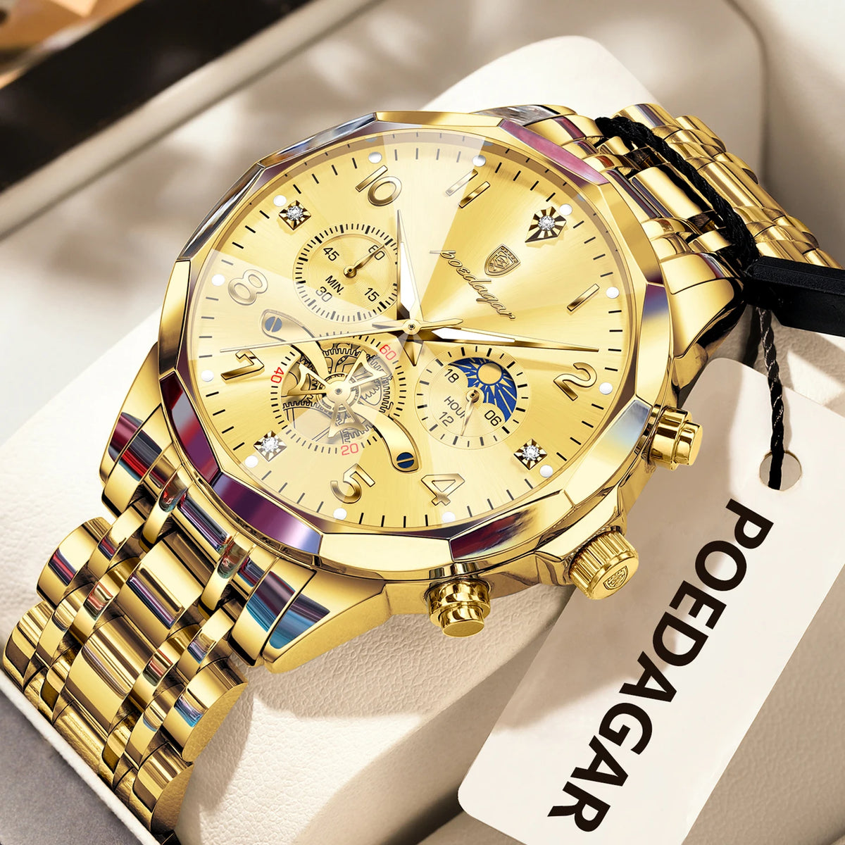 Cronógrafo de Acero — Reloj de Cuarzo para Hombre | POEDAGAR