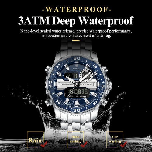 Analógico-Digital Dual Time — Reloj de Cuarzo para Hombre | POEDAGAR
